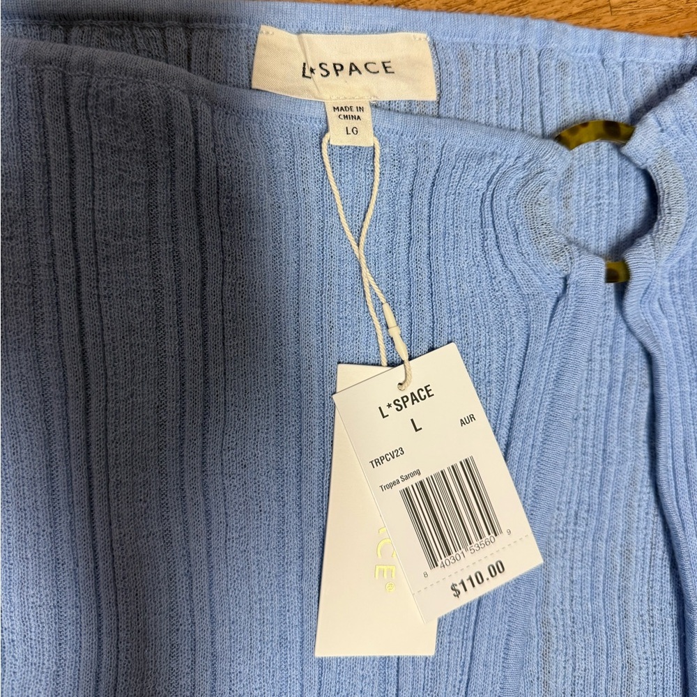 l*space Light Blue Ribbed Swim Coverup Skirt - Picture 6 of 7